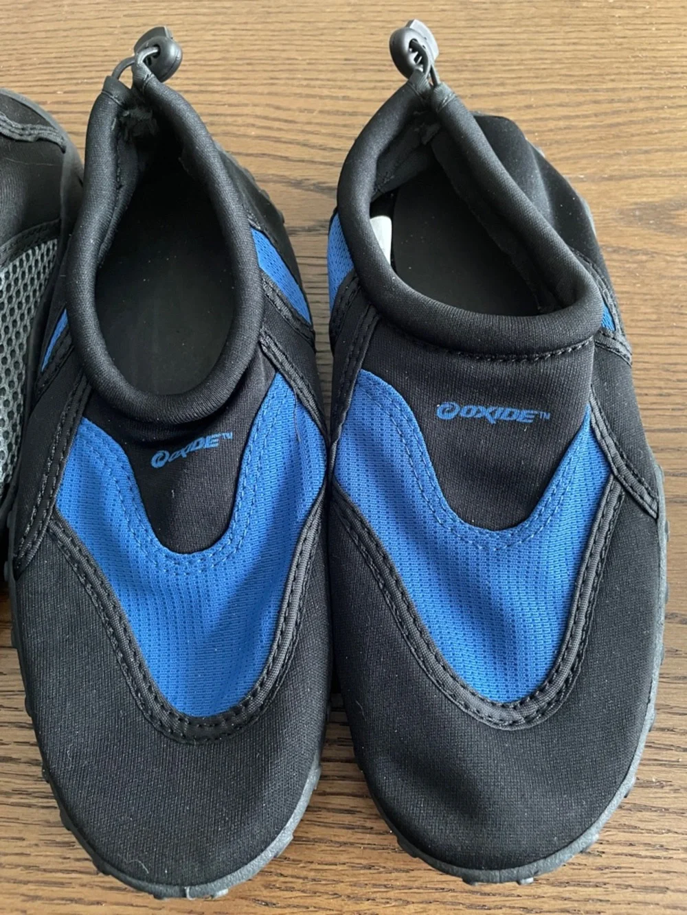 Kids Water Shoes (2) - Black and Blue Slip-On Aqua Footwear